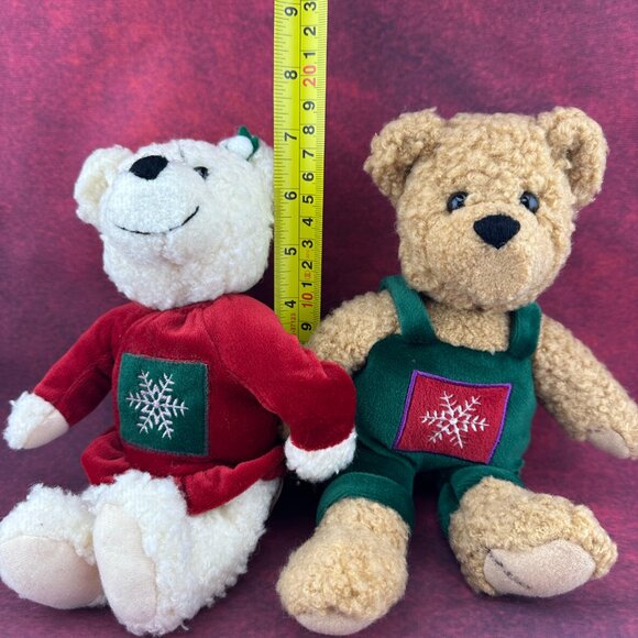 VTG HALLMARK KISSING BEARS PLUSH MISTLETOE LOVE HOLIDAY 2000, MAGNETIC, 9 " - Picture 9 of 10